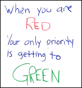 When you are RED your priority is getting to GREEN