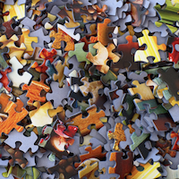 Mixed puzzle pieces